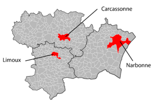 Archivo:Carte des arrondissements de l'Aude