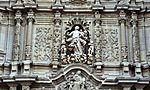 Detail portal main facade Cathedral Logrono
