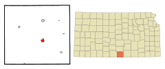 Harper County Kansas Incorporated and Unincorporated areas Anthony Highlighted.svg