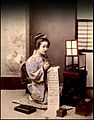 Kusakabe Kimbei - Writing Letter (large)