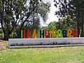 Letrero en el ingreso Villa Huidobro, Córdoba