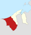 Locator map Belait in Brunei
