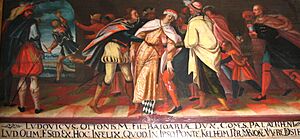 Ludwig der KelheimerErmordungsszene in Johanneskirche(KlosterScheyern) Lkr Paffenhofen Oberbayern.JPG