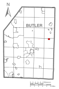 Map of Chicora, Butler County, Pennsylvania Highlighted.png