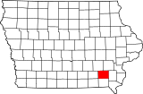 Map of Iowa highlighting Jefferson County.svg