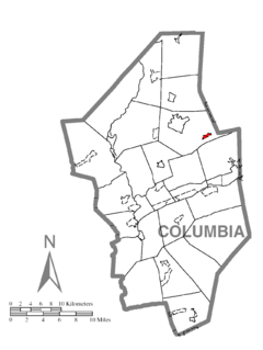 Map of Jonestown, Columbia County, Pennsylvania Highlighted.png