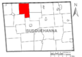 Map of Susquehanna County Pennsylvania highlighting Silver Lake Township