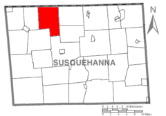 Map of Susquehanna County Pennsylvania highlighting Silver Lake Township.PNG