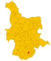 Map of comune of Pompu (province of Oristano, region Sardinia, Italy) - 2016