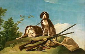 Archivo:Perros en traílla, por Francisco de Goya