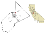 Stanislaus County California Incorporated and Unincorporated areas Riverbank Highlighted.svg
