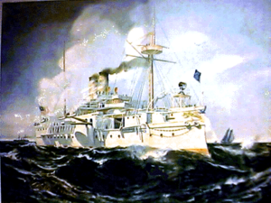 Archivo:Battleship Maine litho