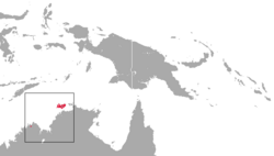Distribución australiana de Sminthopsis butleri. La especie también se halla en Nueva Guinea.