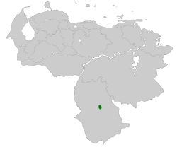 Distribución geográfica del coludo del Duida.