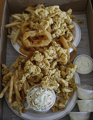 Archivo:Fried clams Woodman's of Essex, Massachusetts