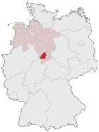 Lage des Landkreises Northeim in Deutschland