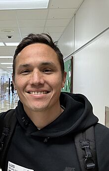 Luis Manuel Seijas (Venezuelan former soccer player and husband of MHS Spanish teacher Paula Salinas Jimenez) at Milton High School, Milton, Atlanta metropolitan area, Georgia, 2025.jpg