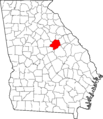 Map of Georgia highlighting Hancock County