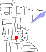 Map of Minnesota highlighting Meeker County.svg