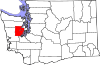 Mapa de Washington con la ubicación del condado de Mason