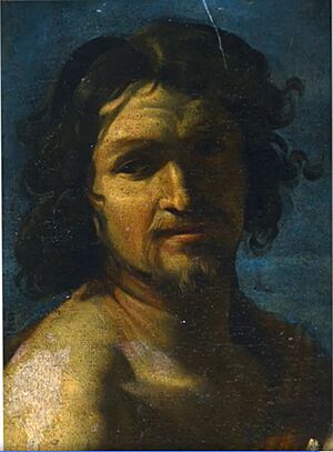 Archivo:Matthias Stom - Saint Sebastian, possibly a self-portrait (detail of the Assumption of Mary with Saints)