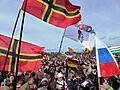 Pegida Fahnen 13.4.2015 Dresden