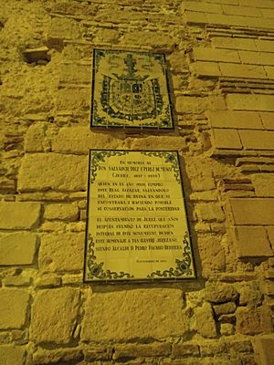 Archivo:Placa Salvador Díez en el Alcázar de Jerez