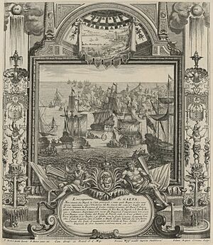 Repraesentatio Belli ob successionem in Regno Hispanico - siege of Gaeta, 1707 (crppped).jpg