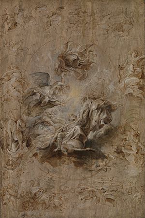 Archivo:Sir Peter Paul Rubens - Multiple Sketch for the Banqueting House Ceiling - Google Art Project