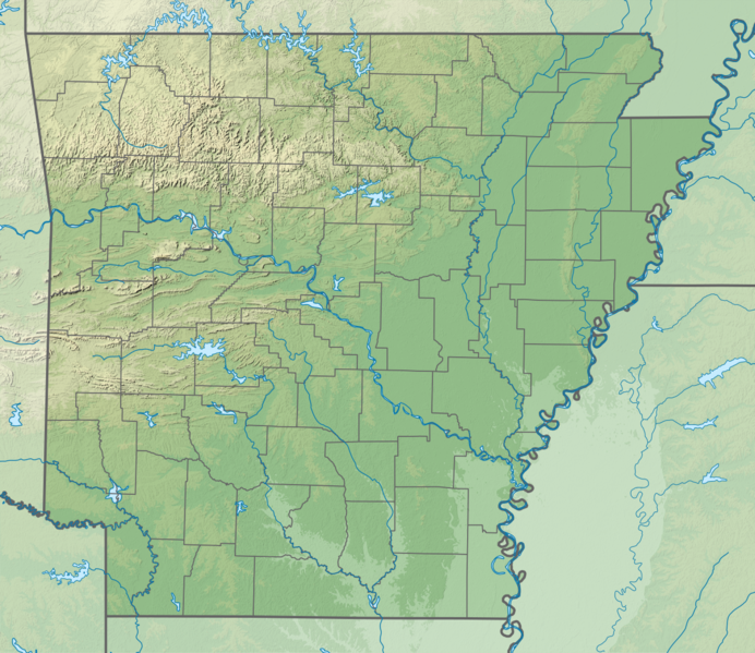 USA Arkansas relief location map