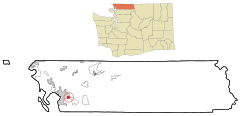 Whatcom County Washington Incorporated and Unincorporated areas Geneva Highlighted.svg