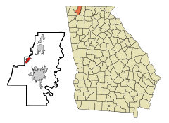 Whitfield County Georgia Incorporated and Unincorporated areas Tunnel Hill Highlighted.svg