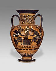 Attic Black-Figure Neck Amphora - Achilles and Ajax playing a board game overseen by Athena
