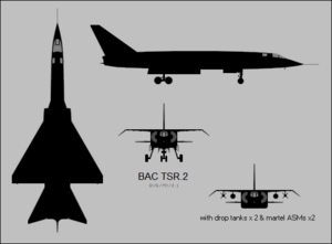 Archivo:BAC TSR.2 three-view silhouette