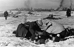 Archivo:Bundesarchiv Bild 146-2008-0317, Russland, Bergung eines Verwundeten