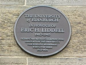 Archivo:Eric Liddel Memorial Plaque, Edinburgh University