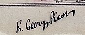 François Georges-Picot signature from the Sykes Picot Agreement Map (signed) on 8 May 1916 (cropped).jpg