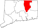 Map of Connecticut highlighting Tolland County.svg