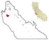 Monterey County California Incorporated and Unincorporated areas Carmel Valley Village Highlighted.svg