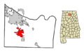 Morgan County Alabama Incorporated and Unincorporated areas Hartselle Highlighted