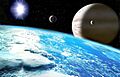 Planeta extrasolar y satelite similar a la tierra
