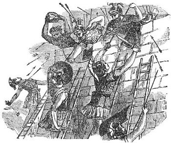 Archivo:Pyrrhus assaults Lilybaeum