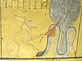 Ra slays Apep (tomb scene in Deir el-Medina)