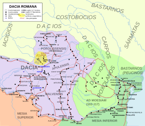Actividades Del Mapa De La Antigua Roma Dacia Con El Declive Del