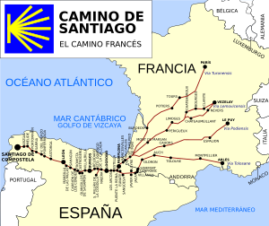 Archivo:Ruta del Camino de Santiago Frances