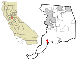 Sacramento County California Incorporated and Unincorporated areas Walnut Grove Highlighted.svg