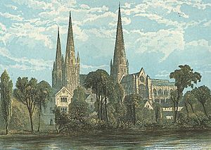 Archivo:Southwestview of Lichfield Cathedral