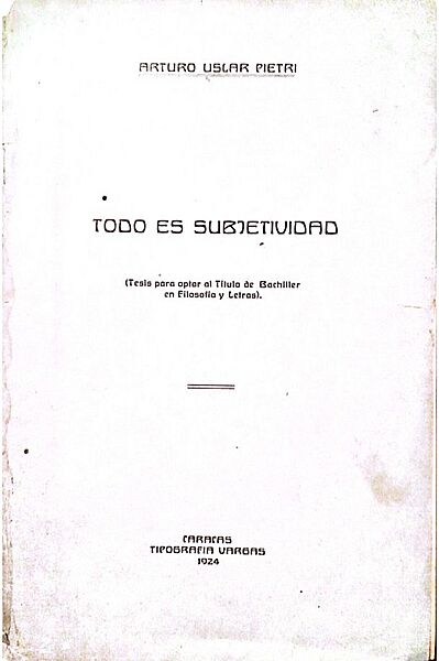 Tesina Arturo Uslar Pietri 1924