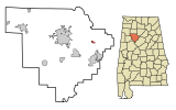 Walker County Alabama Incorporated and Unincorporated areas Sipsey Highlighted.svg