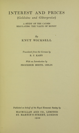 Archivo:Wicksell - Geldzins und Güterpreise, 1936 - 5770488